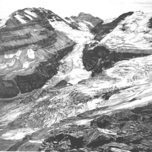Drawing - Abbot Pass and Victoria Glacier
