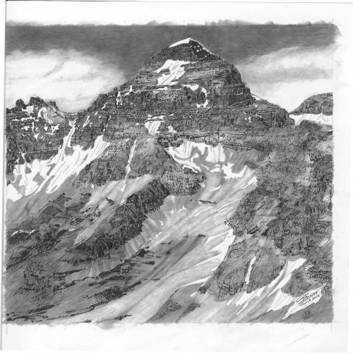 Drawing - Mt Assiniboine - South Face